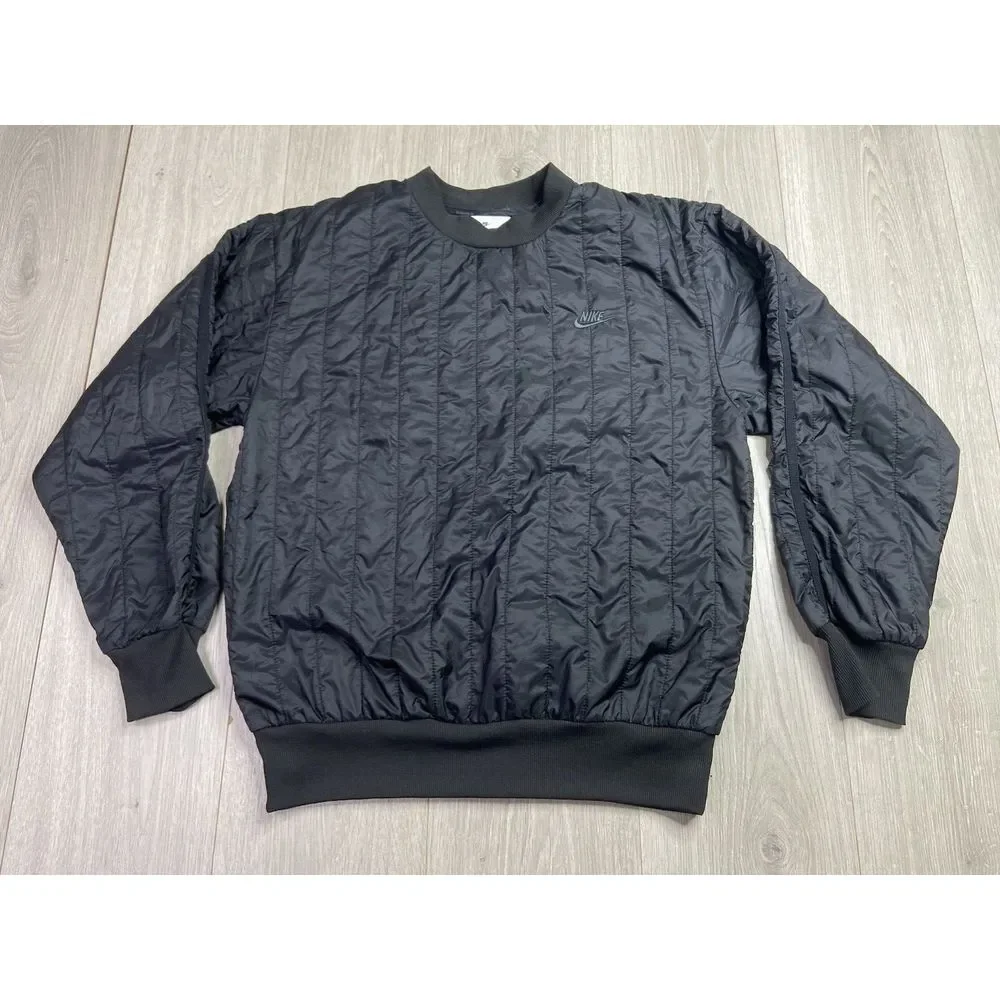 Nike Tech Pack Sweatshirt Pullover Men Small Black Quilted Thermal Sport Outdoor